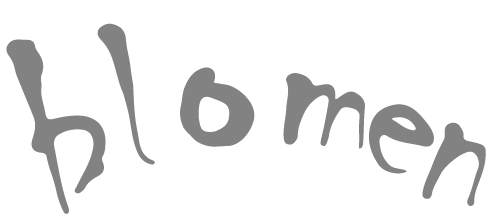 Blomen logo hvit
